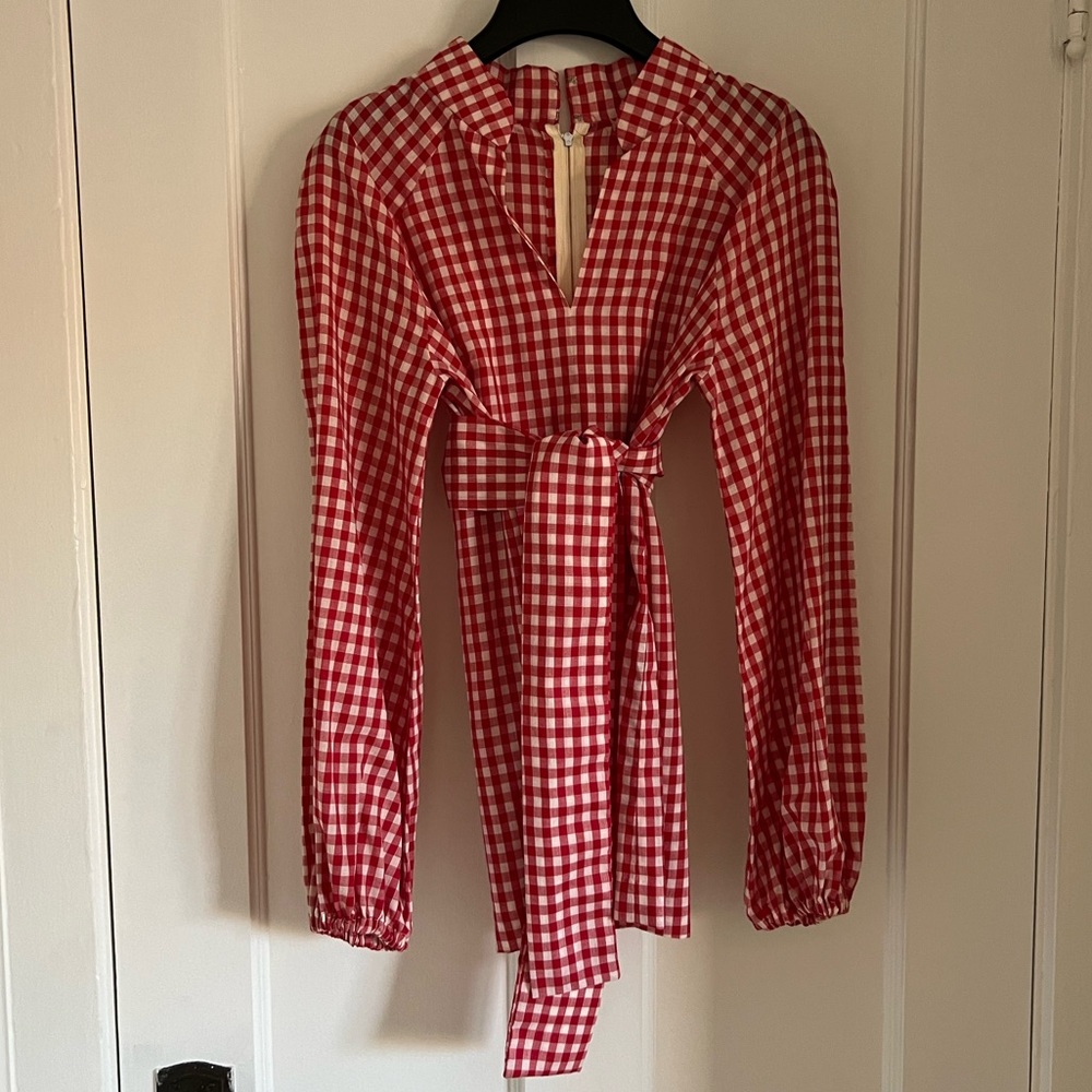 Deadstock red gingham tunic size XS-S